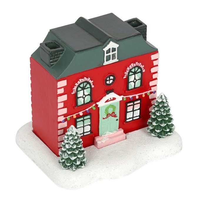 Brûleur d'encens en forme de maison de Noël
