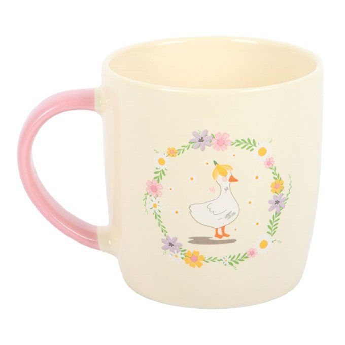 Mug à motif canard fleuri