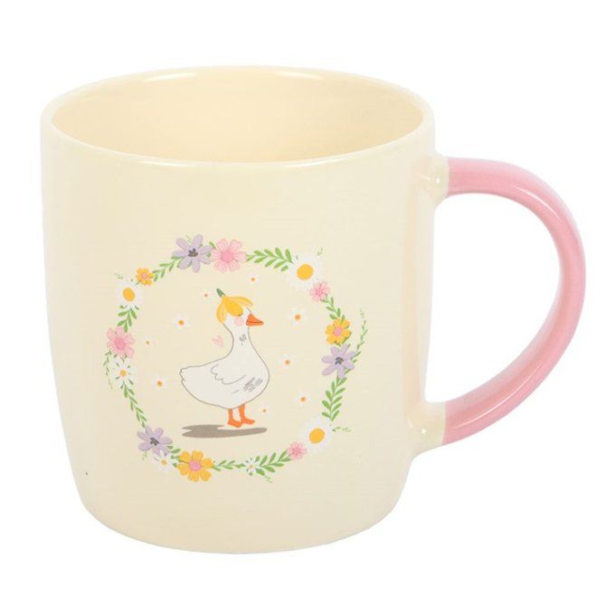 Mug à motif canard fleuri