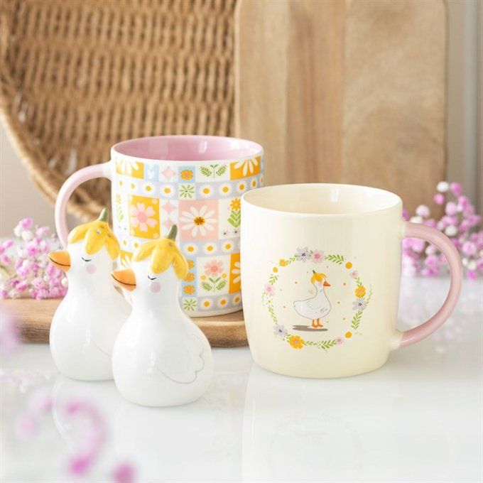 Mug à motif canard fleuri