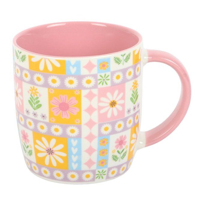 Mug à imprimé patchwork floral