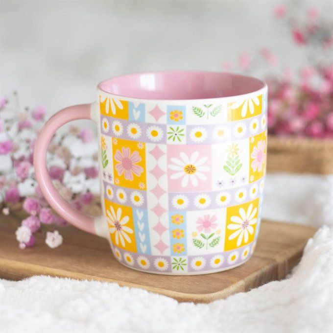 Mug à imprimé patchwork floral