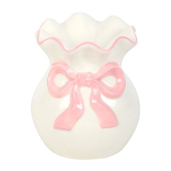 Brûleur avec nœud blanc et rose