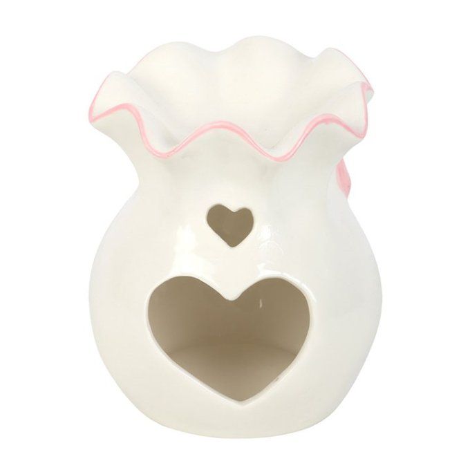 Brûleur avec nœud blanc et rose