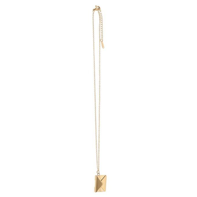 Collier médaillon lettre d'amour avec carte de vœux