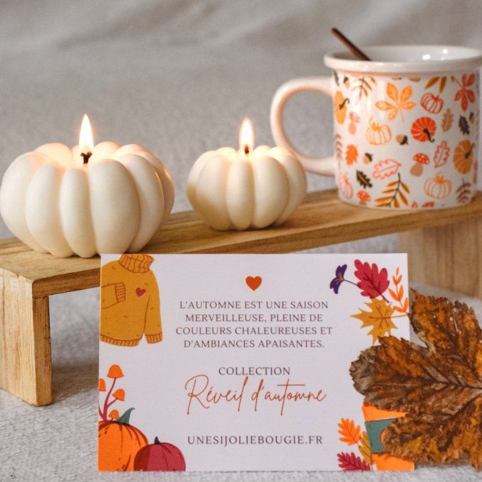 GRANDE BOUGIE PARFUMÉE EN FORME DE CITROUILLE 