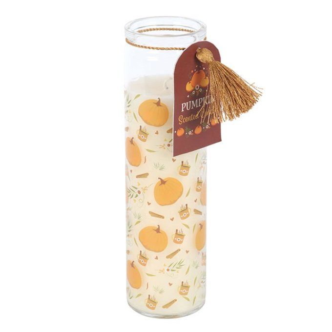 Bougie tube à imprimé citrouille