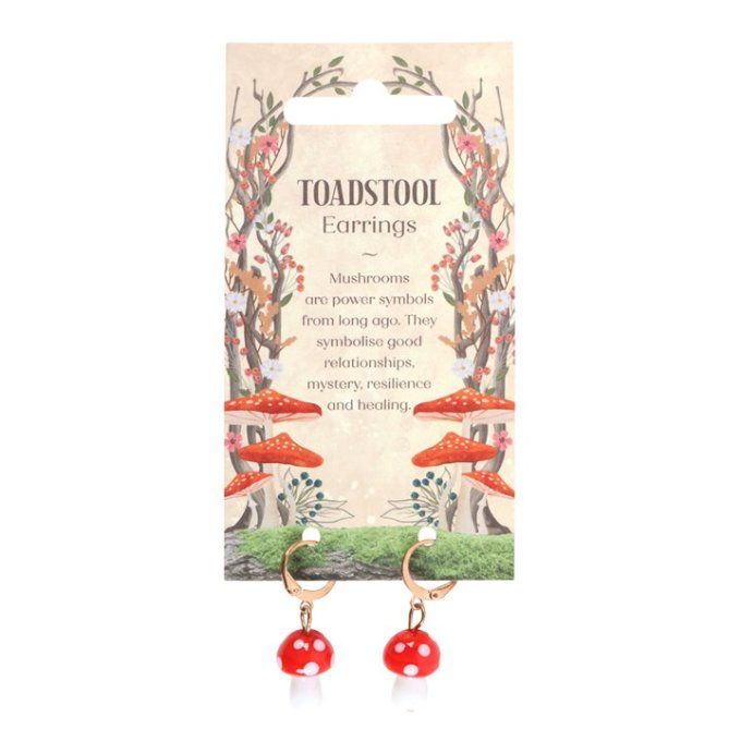 Boucles d'oreilles pendantes en forme de champignon