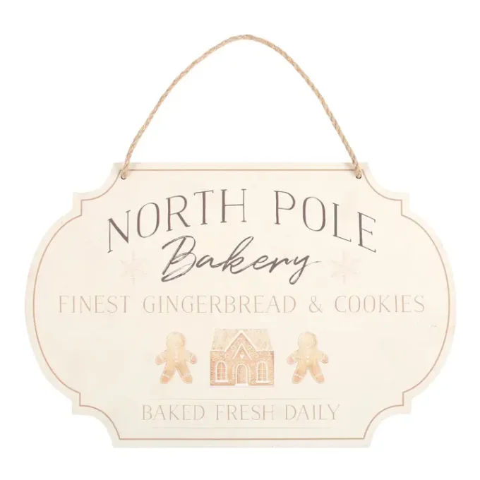 Panneau de Noël à suspendre North Pole Bakery