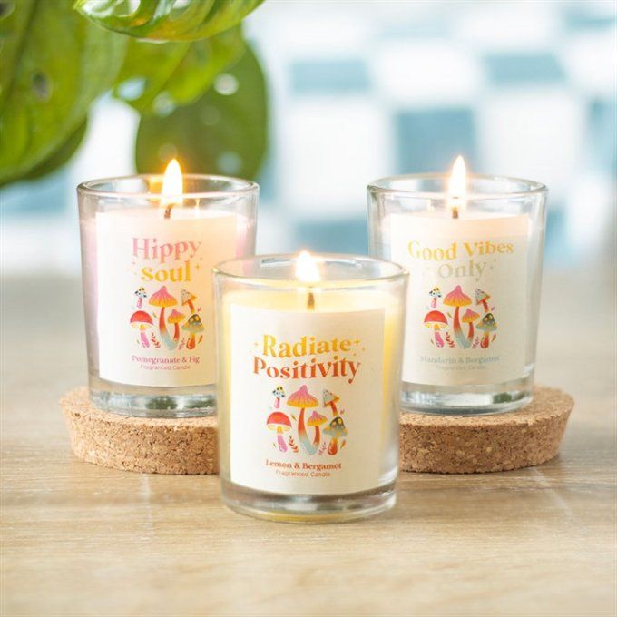 Lot de 3 bougies Mushroom