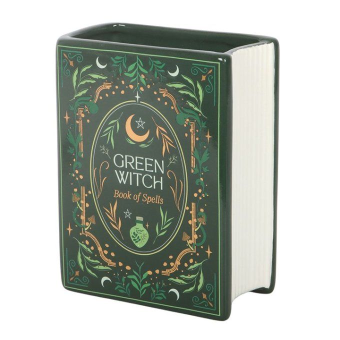 Vase en forme de livre Green Witch