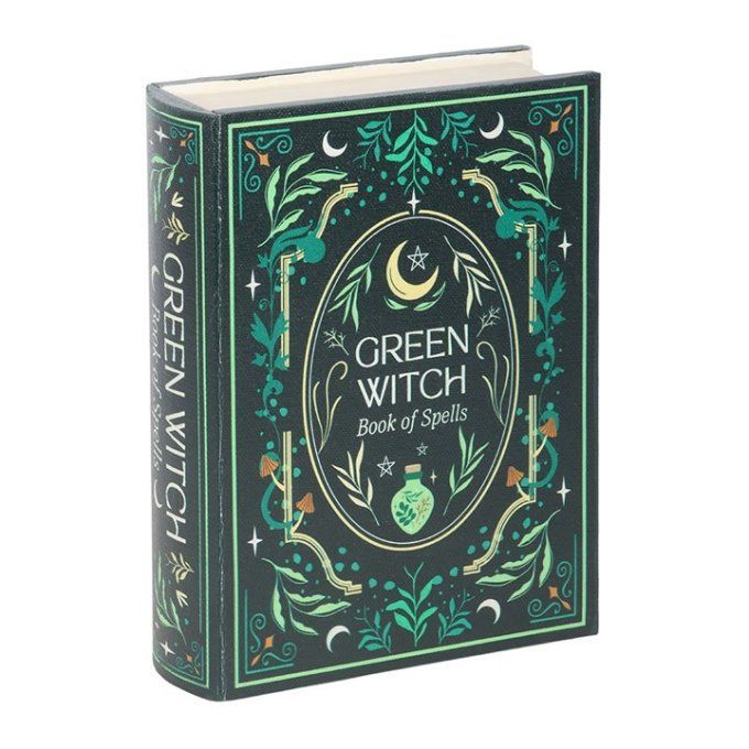 Boîte de rangement en forme de livre Green Witch