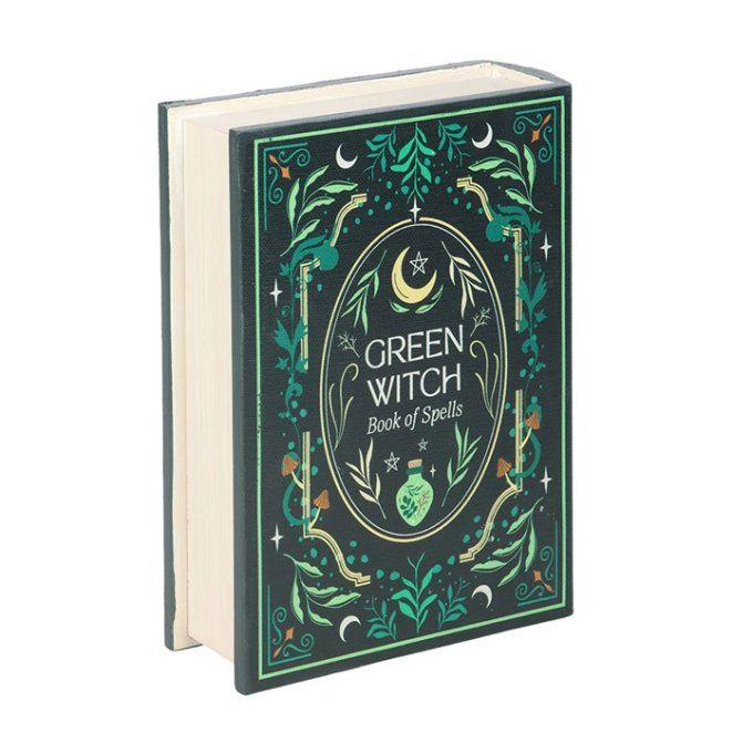 Boîte de rangement en forme de livre Green Witch