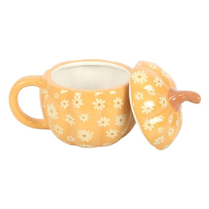 Tasse floral en forme de citrouille