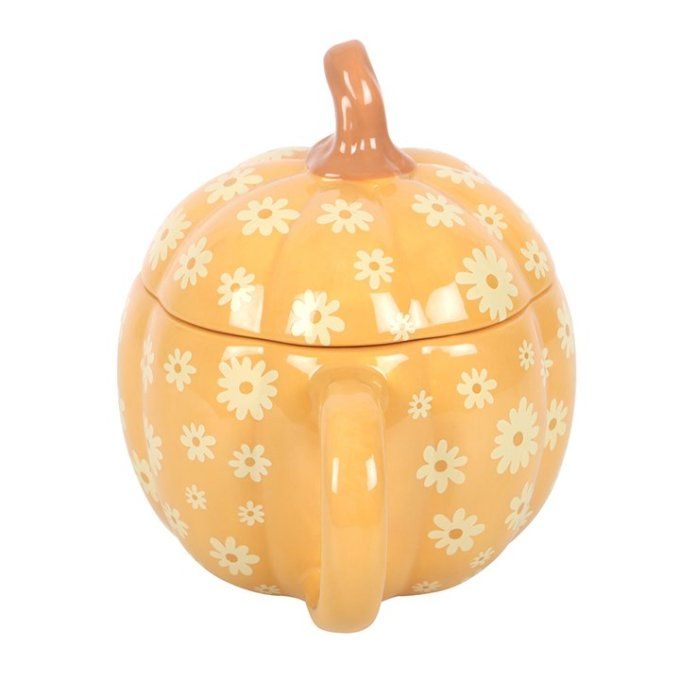 Tasse floral en forme de citrouille