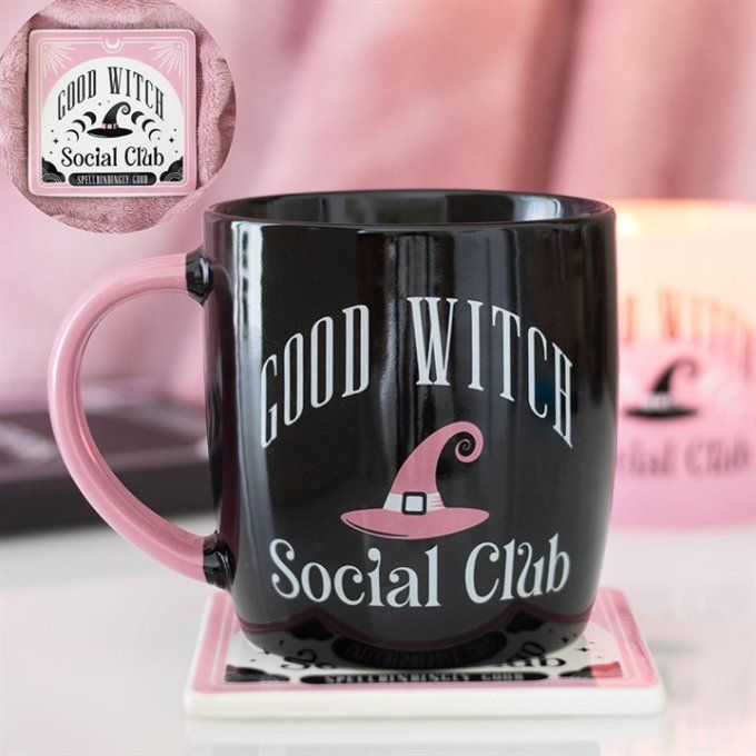 Ensemble tasse et sous-verre Good Witch Social Club