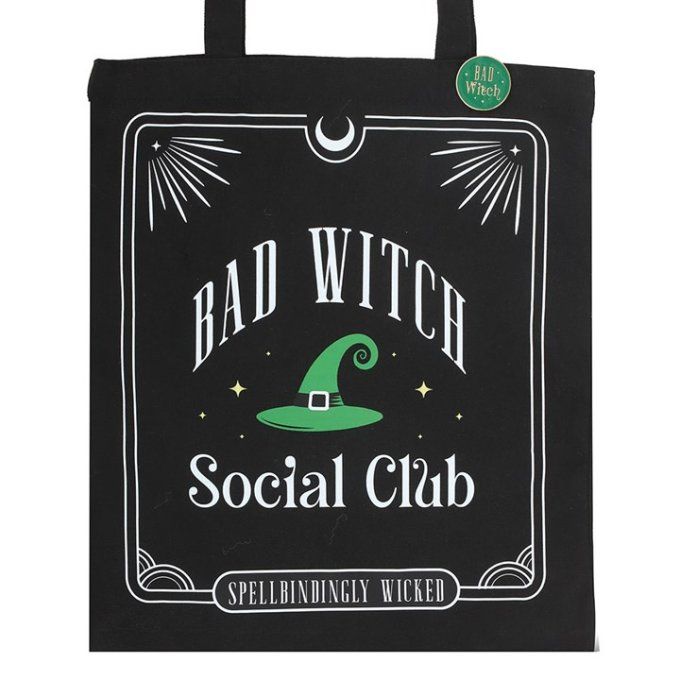 Sac fourre-tout avec badge Bad Witch Social Club