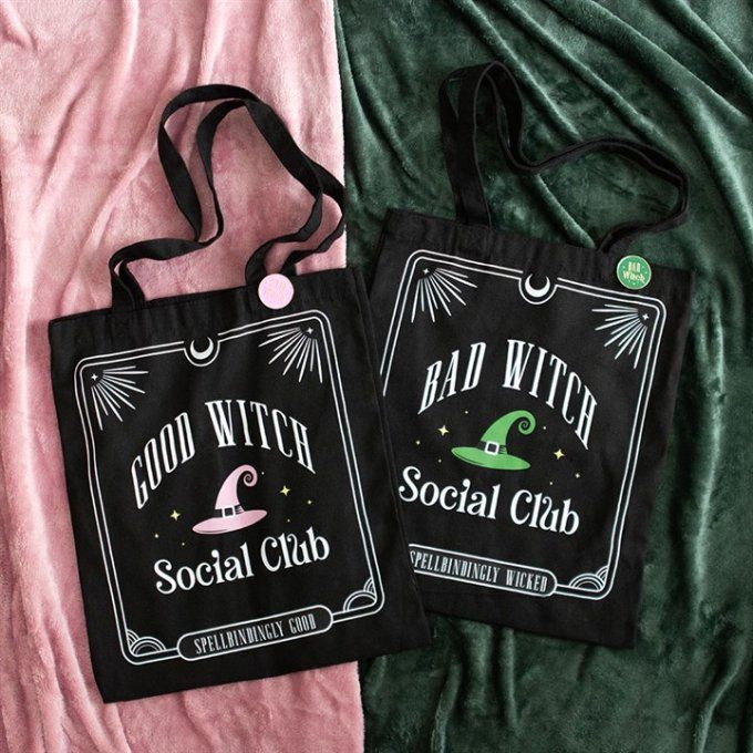 Sac fourre-tout avec badge Bad Witch Social Club