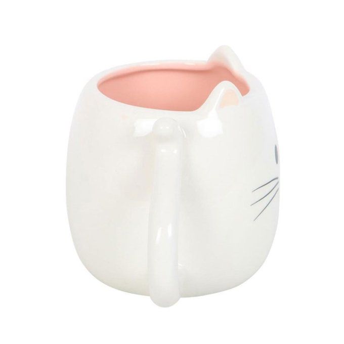 Tasse en forme de chat blanc
