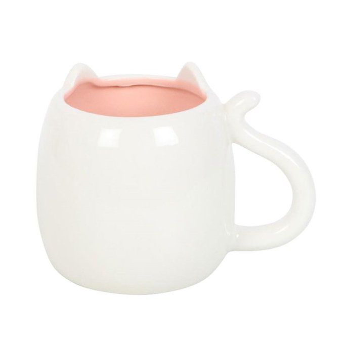 Tasse en forme de chat blanc