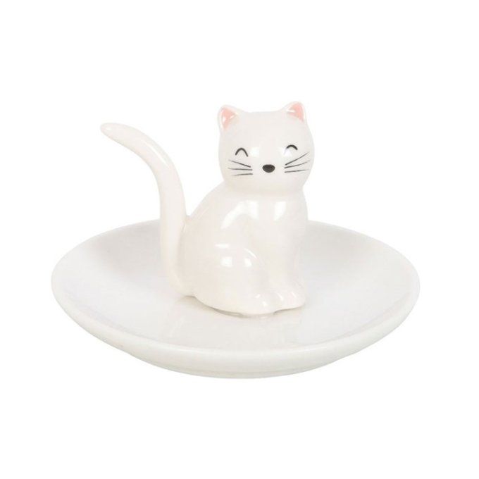 Plat à bibelots en forme de chat assis
