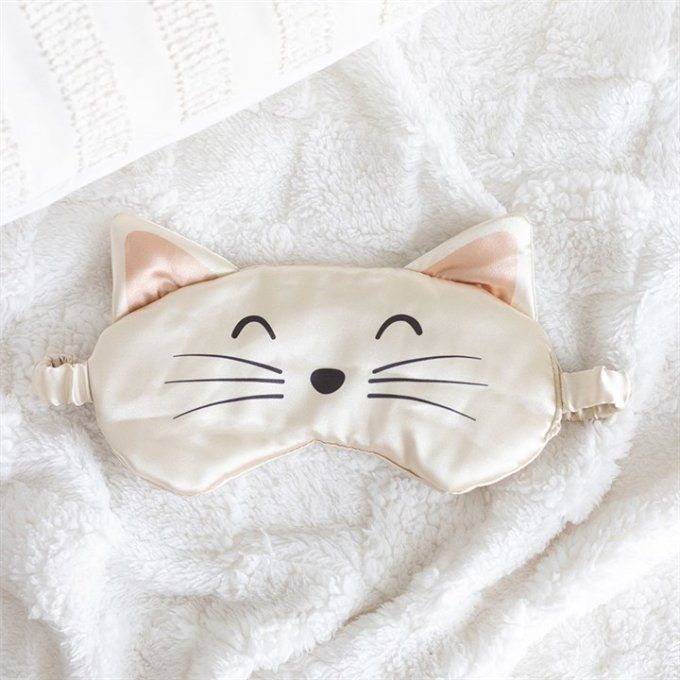 Masque pour les yeux motif chat blanc