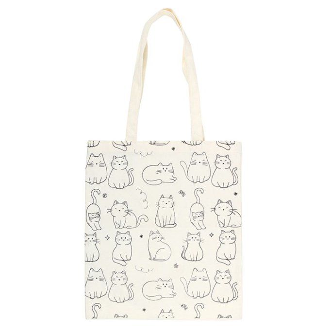 Sac fourre-tout à imprimé chat