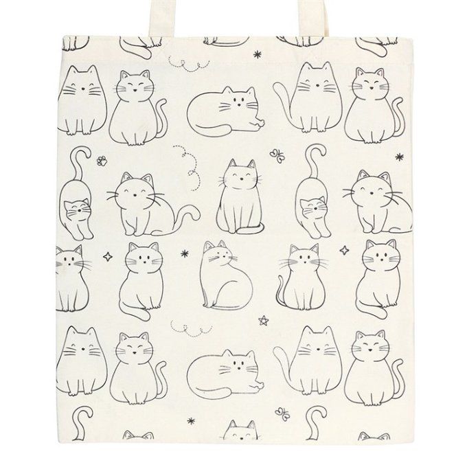 Sac fourre-tout à imprimé chat