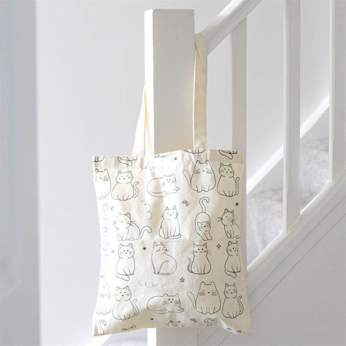 Sac fourre-tout à imprimé chat