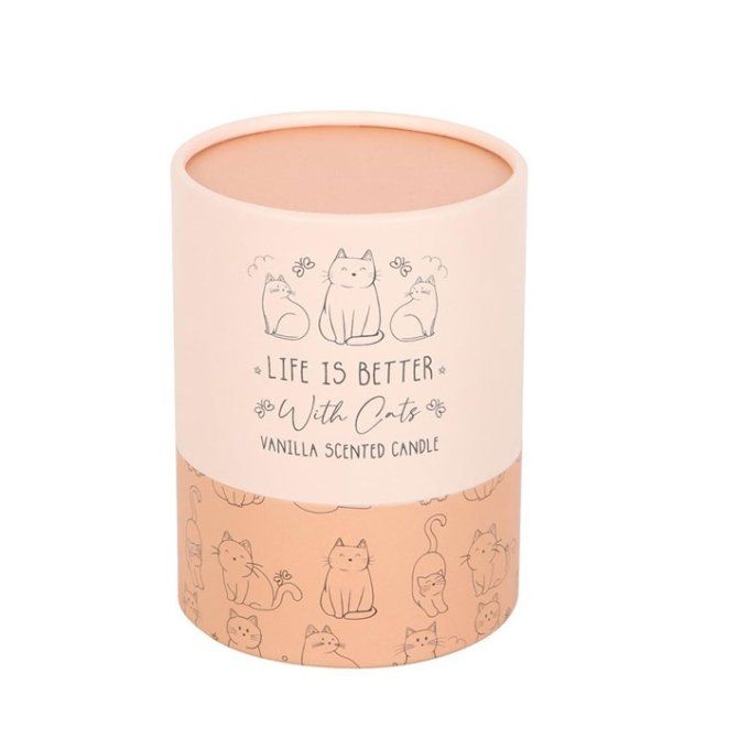 Bougie à la vanille « La vie est meilleure avec les chats »