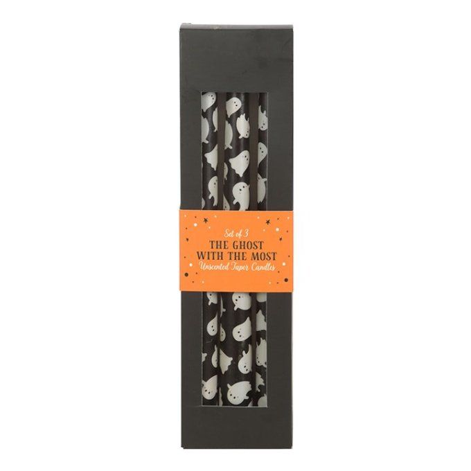 Lot de 3 bougies à imprimé fantôme