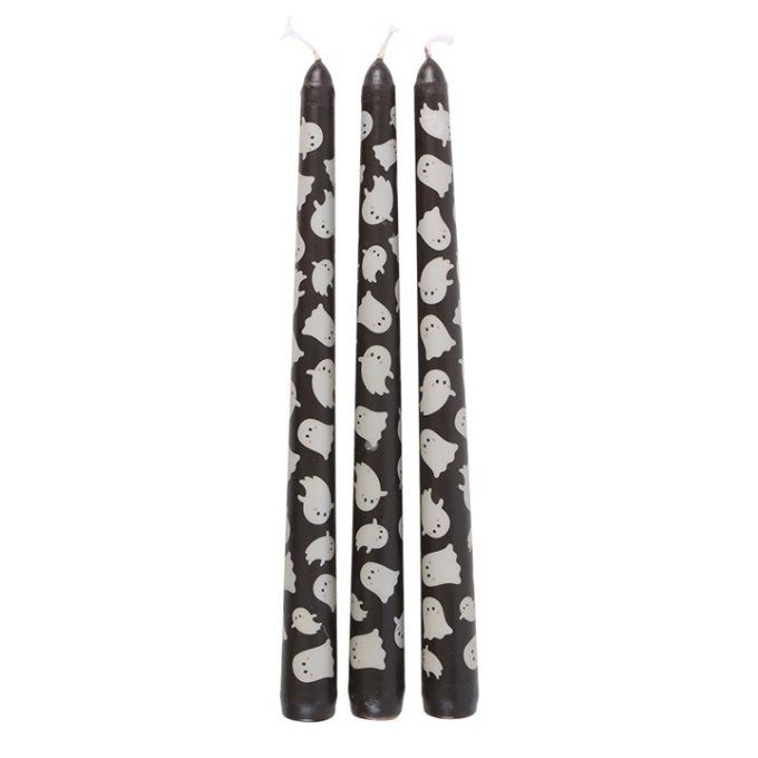 Lot de 3 bougies à imprimé fantôme