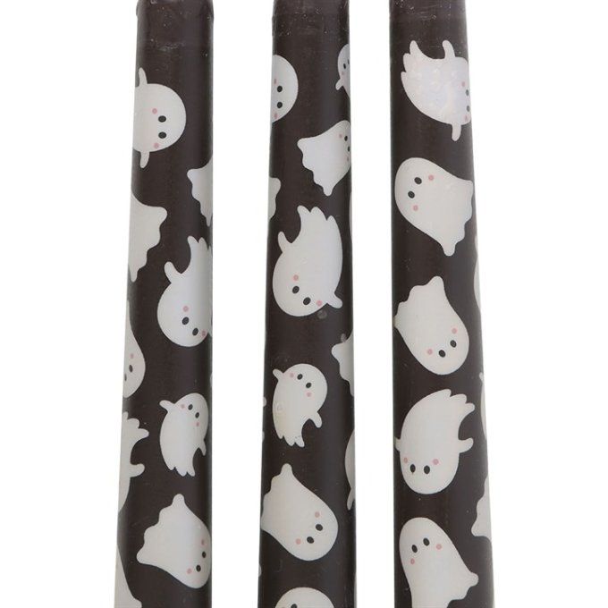 Lot de 3 bougies à imprimé fantôme