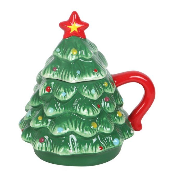 Tasse nostalgique en forme de sapin de Noël