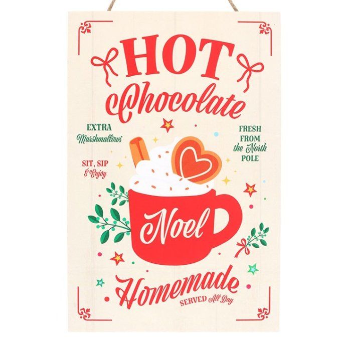 Panneau suspendu « Chocolat chaud fait maison »