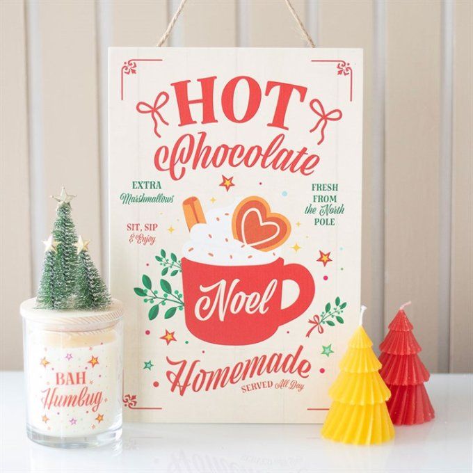 Panneau suspendu « Chocolat chaud fait maison »