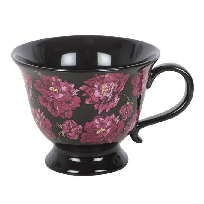 Tasse à thé à motif floral Dark Romance
