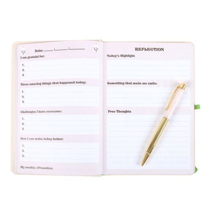 Carnet A5 avec stylo en quartz rose