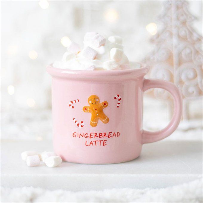 Mug de Noël rose Gingerbread Latte