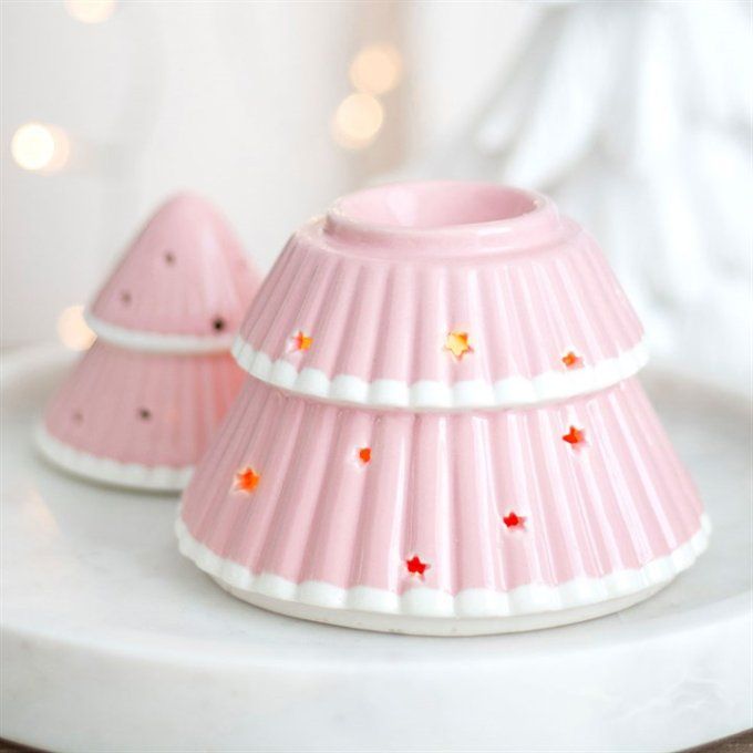 Brûleur en forme de sapin de Noël rose