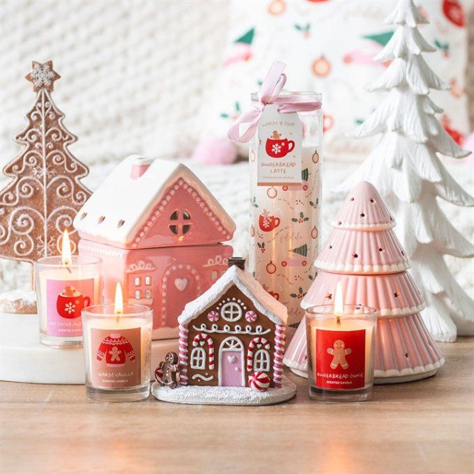 Brûleur en forme de sapin de Noël rose