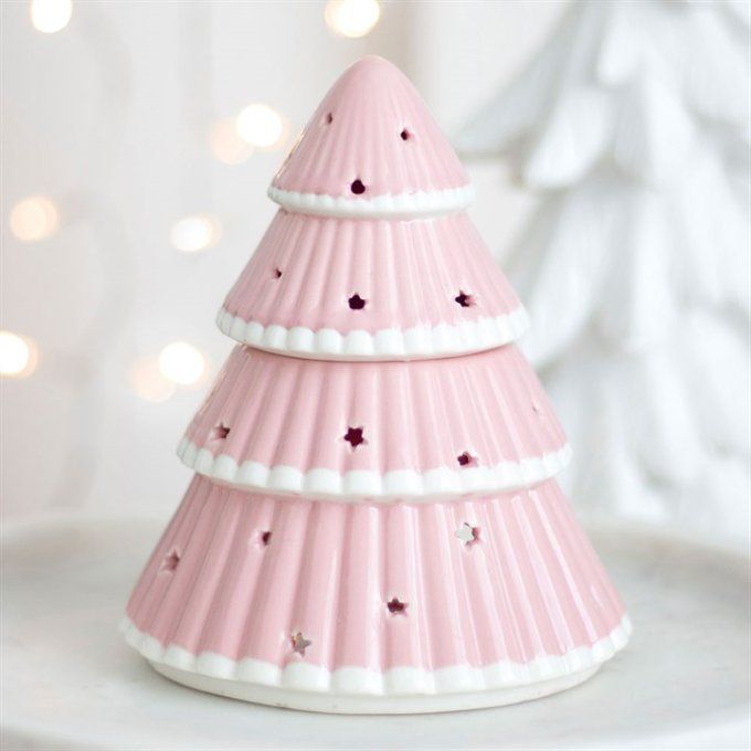 Brûleur en forme de sapin de Noël rose