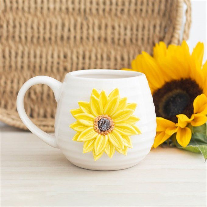 Tasse ronde avec tournesol