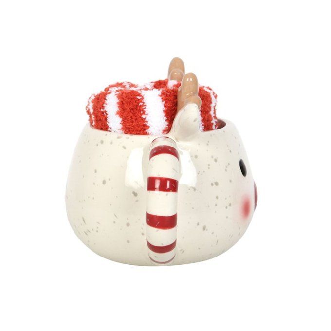 Ensemble tasse et chaussettes Rudolph le renne