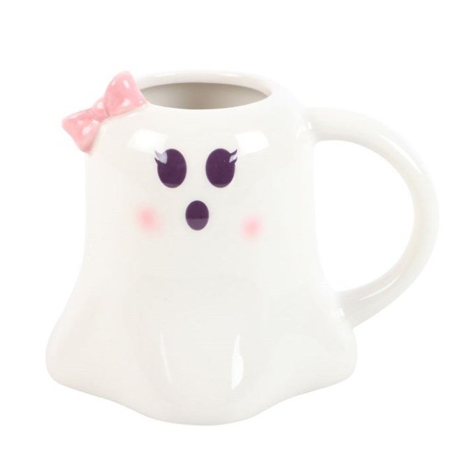Mug en forme de fantôme Mrs Boo avec nœud 