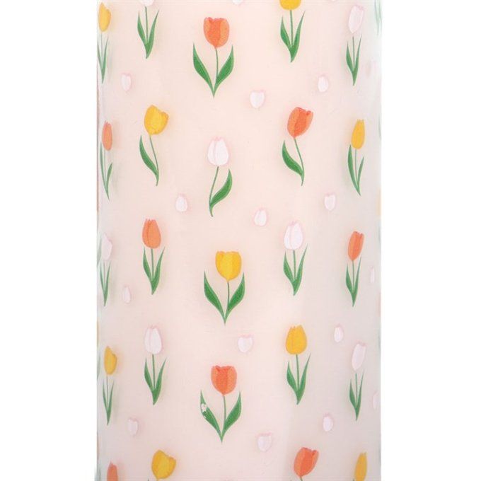 Bougie tube à motif tulipe