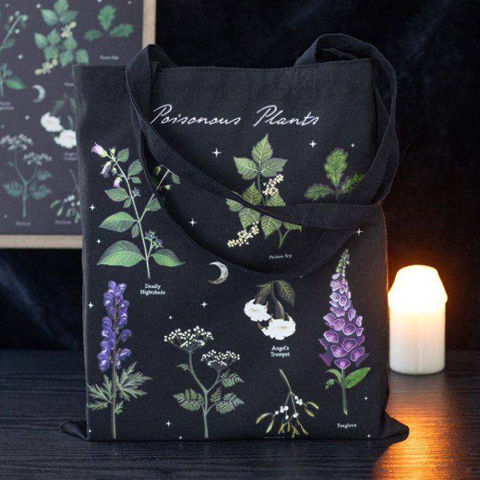 Sac fourre-tout motif plantes toxiques
