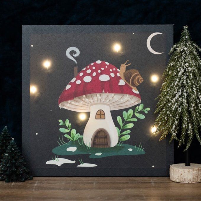 Plaque lumineuse sur toile Champignon