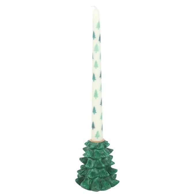 Bougeoir sapin vert avec bougie