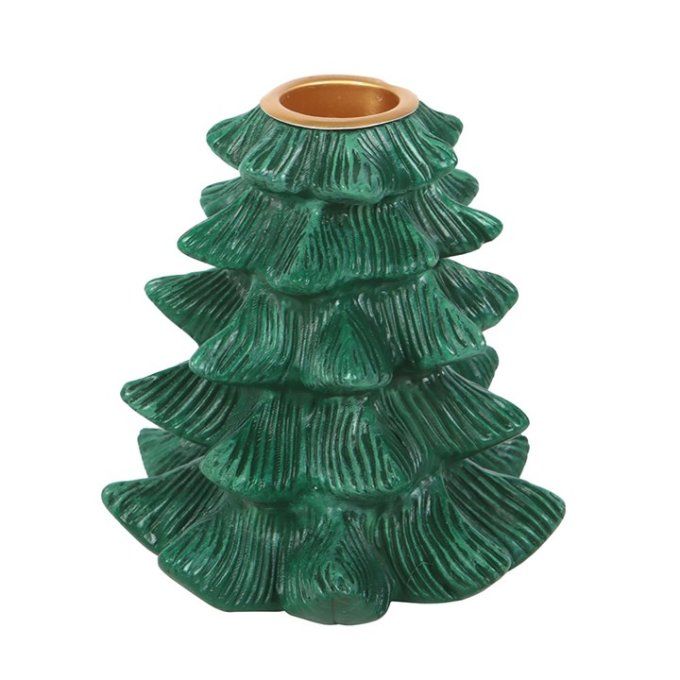 Bougeoir sapin vert avec bougie